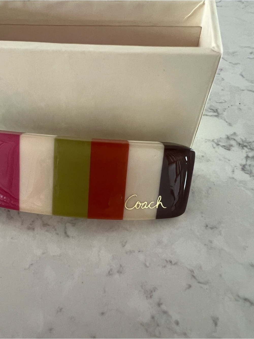 Coach Legacy Multicolor Striped Hair Clip NIB - Picture 3 of 8